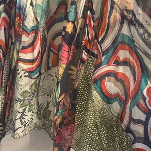 Paris Hues Multicolor Printed Boho Cardigan with netted insets.